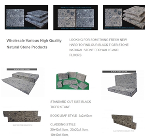 Black Tiger Stone Wall and Floor Tiles