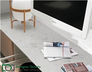 Bianco Carrera Artificial Marble Designerquartz Tv Set Top