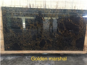 Golden Marshal Slabs, Iran Black Marble