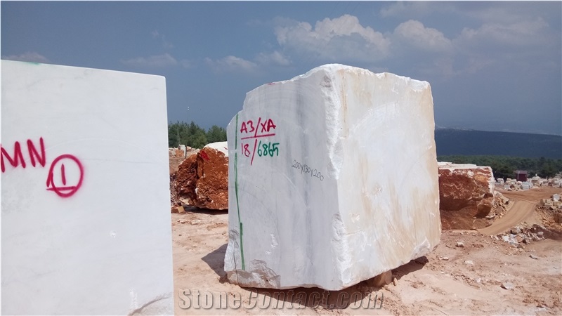 Mugla White Marble Block, Turkey White Marble