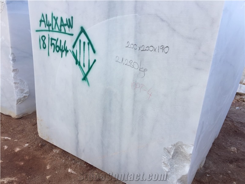 New Mugla White Blocks, Mugla White Marble Block