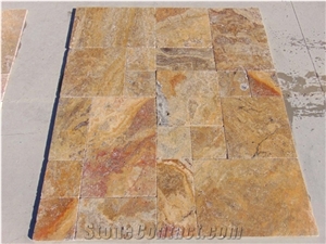 Scabas Travertine Tumbled Tiles, Turkey Gold Travertine