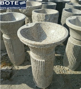 G682 Gold Yellow China Granite Pedestal Basins Sinks
