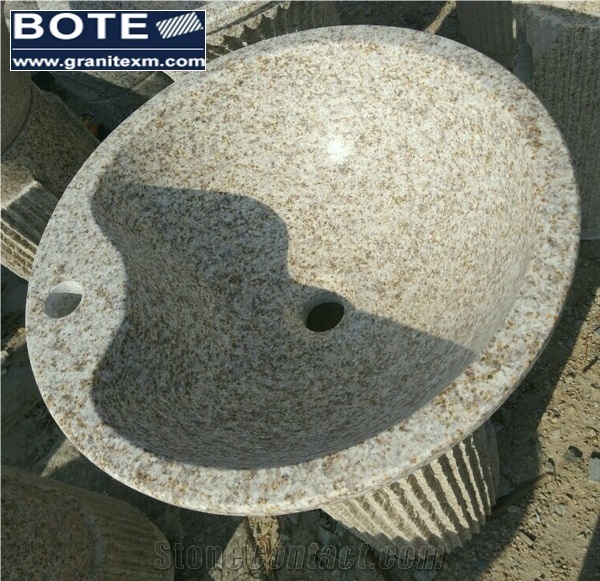 G682 Gold Yellow China Granite Pedestal Basins Sinks