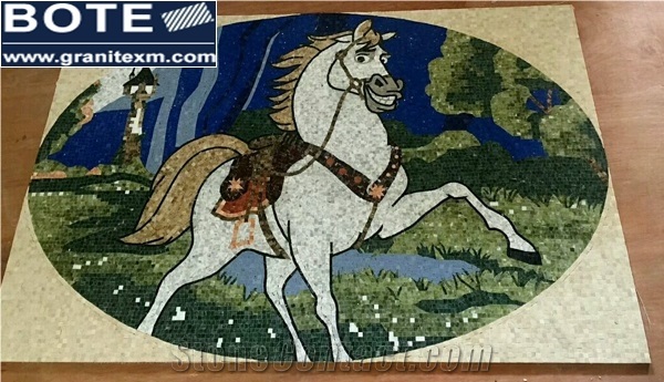 Marble Mosaic Medallions Animal Decorative Square Floor Medallion