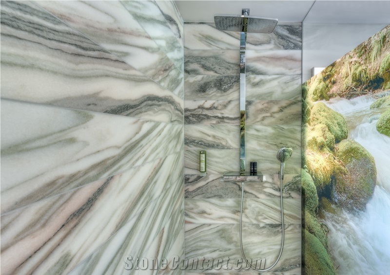 Solker Aurora Boreale Marble Shower Coverings