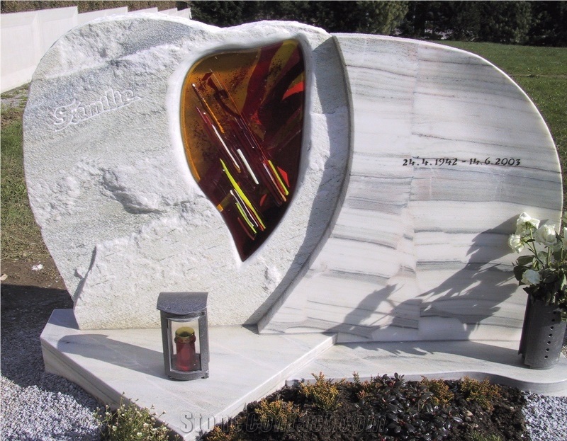 Solker White Marble Gravestone