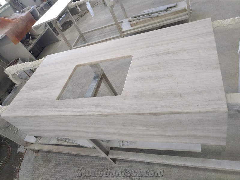 White Marble Countertop Kitchen White Wood Grain Marble