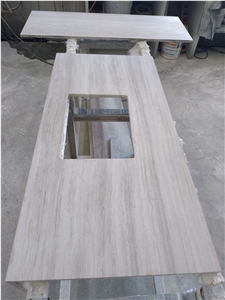 White Marble Countertop Kitchen White Wood Grain Marble