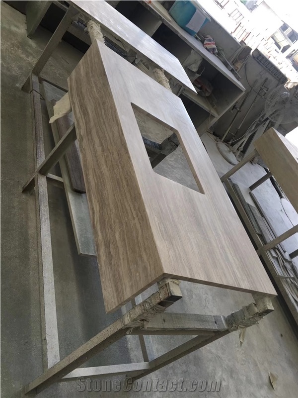 White Marble Countertop Kitchen White Wood Grain Marble