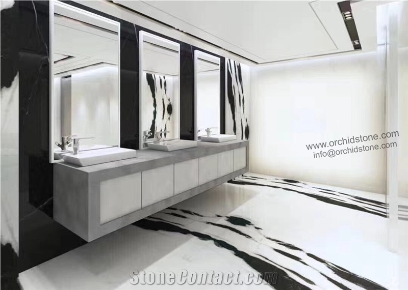 Panda White Marble Flooring Tiles,Wall Cladding