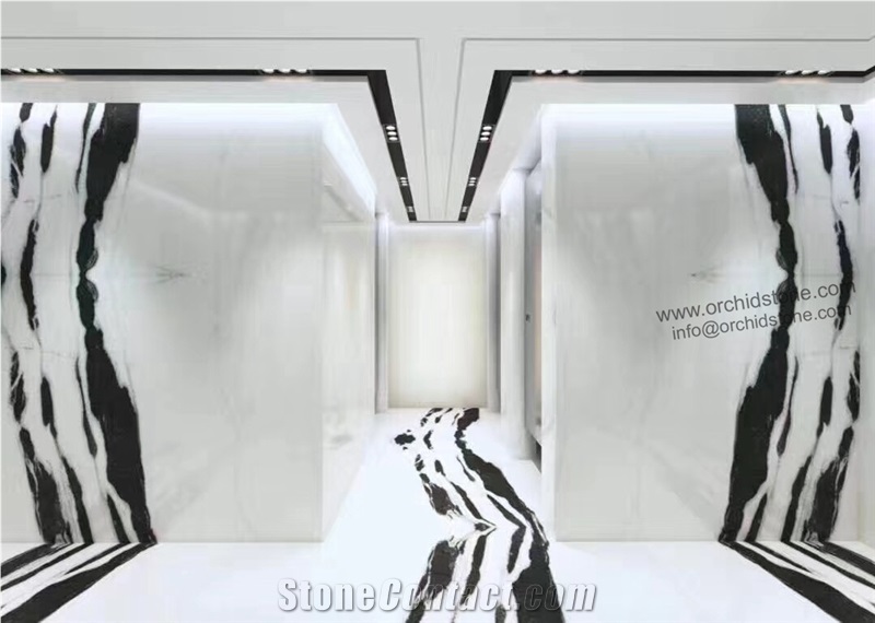 Panda White Marble Flooring Tiles,Wall Cladding