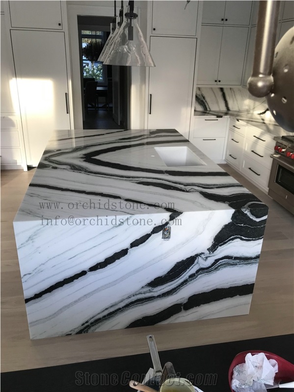 Panda White Marble Kitchen Countertops,Worktops,Bar Tops,Island Tops