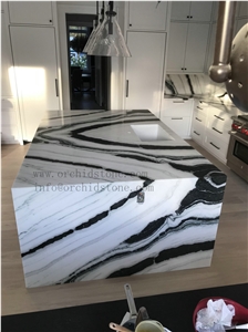 Panda White Marble Kitchen Countertops,Worktops,Bar Tops,Island Tops