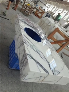 Lilac White Marble Bath Tops,Prefab Vanity Top