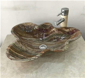 Luxury Brown Onyx Wash Basins,Onyx Vessel Sinks for Bathroom