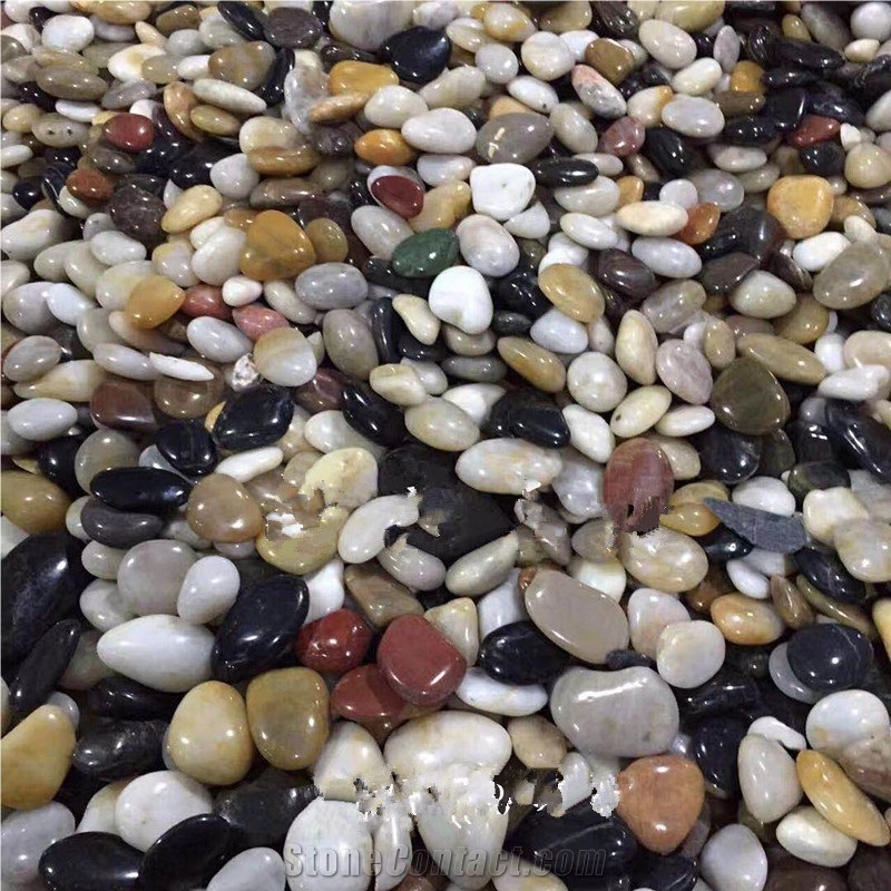Polished Mixed Pebble Stone River Pebbles Decorative Cobbles Colorful