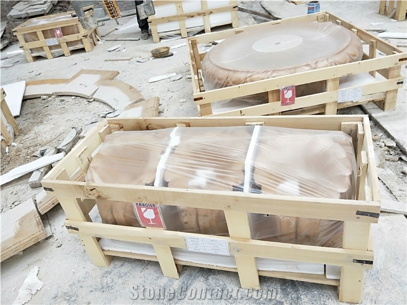 Three Tiers Yellow Limestone Larger Fountain for Garden