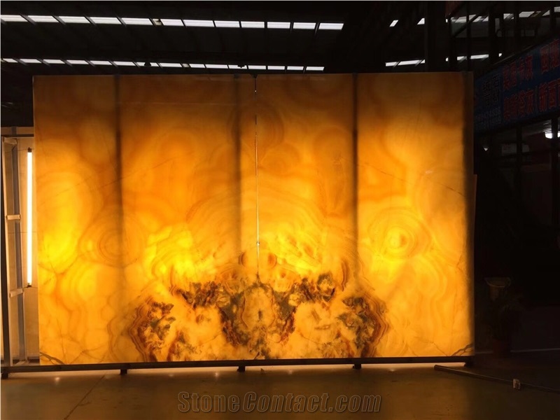 Transulucent Yellow Onyx Backlit Yellow Onyx Cladding