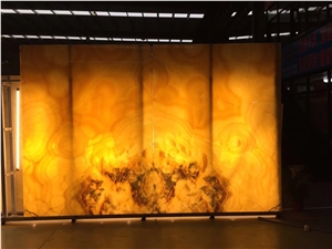 Transulucent Yellow Onyx Backlit Yellow Onyx Cladding