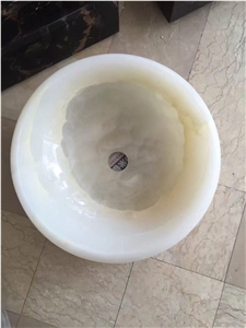 White Onyx Art Sinks,Onyx Basins,Round Stone Sink and Wash Bowls