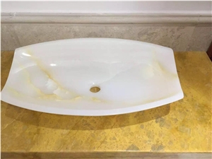 White Onyx Art Sinks,Onyx Basins,Round Stone Sink and Wash Bowls