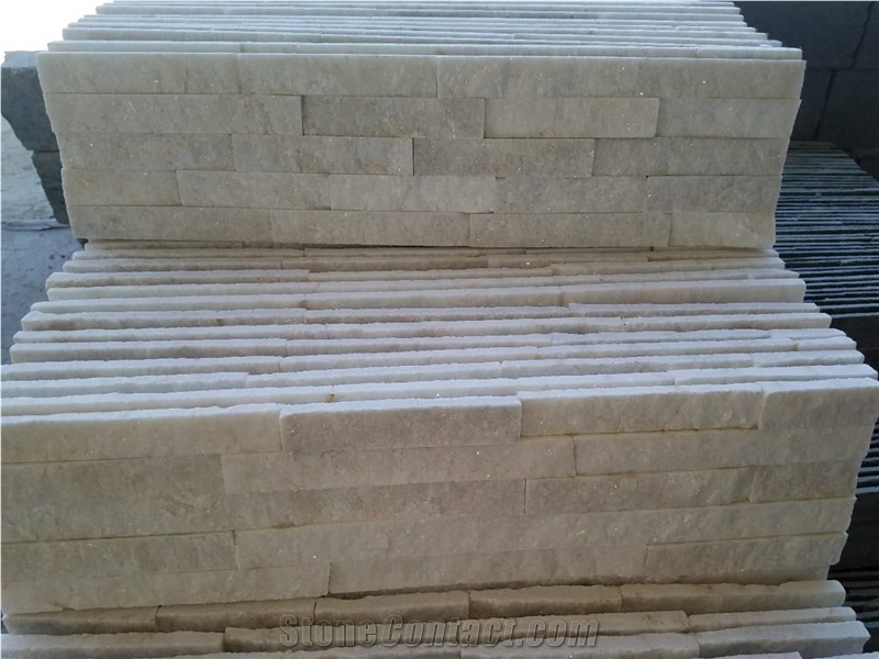 White Quartz Crystal Spark Flexible Veneer Ledge Stone Culture Slate
