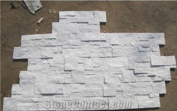 White Quartz Crystal Spark Flexible Veneer Ledge Stone Culture Slate