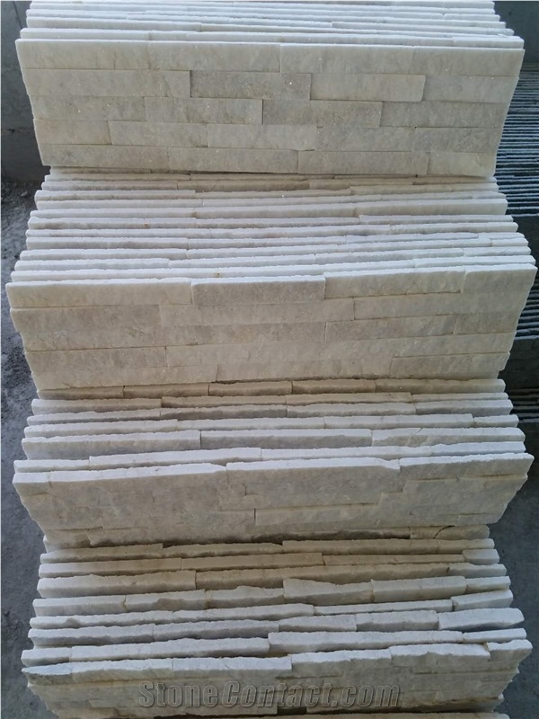 White Quartz Crystal Spark Flexible Veneer Ledge Stone Culture Slate