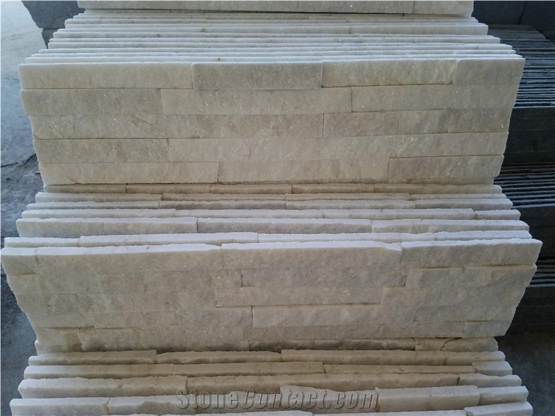 White Quartz Crystal Spark Flexible Veneer Ledge Stone Culture Slate