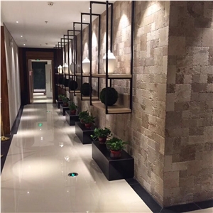 Yellow Limestone French Pattern Cladding Stone Veneer Wall Tile