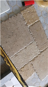 Yellow Limestone French Pattern Cladding Stone Veneer Wall Tile
