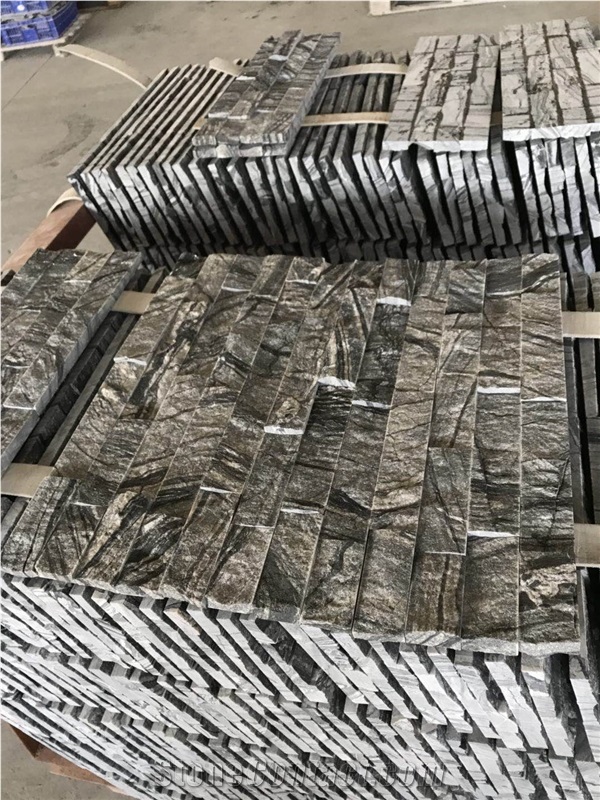Ancient Wood Grain Marble Split Culture Stone Flexible Veneer Wall