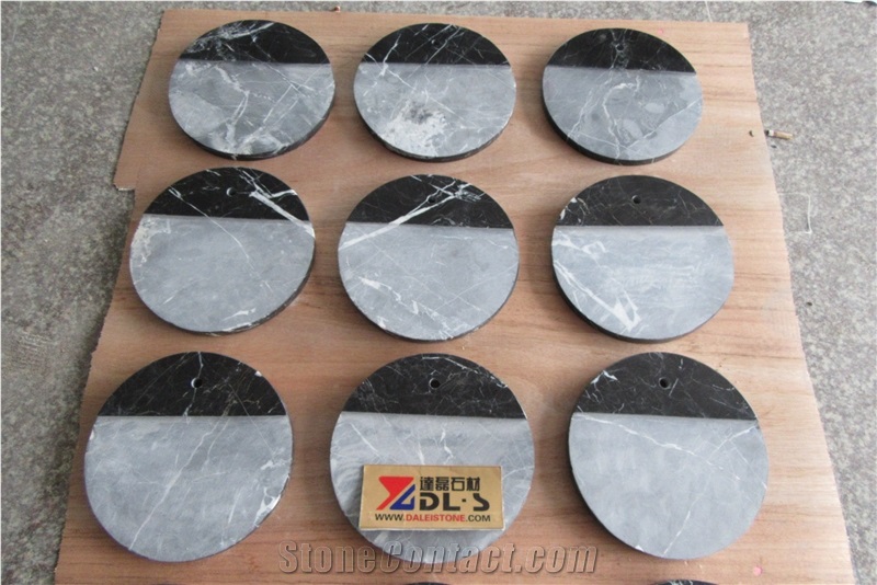China Natural Stone Black Marble Lamp Base Handcraft Work Carved Gifts
