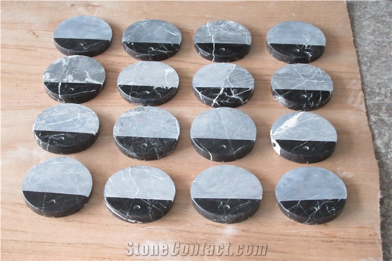 China Natural Stone Black Marble Lamp Base Handcraft Work Carved Gifts