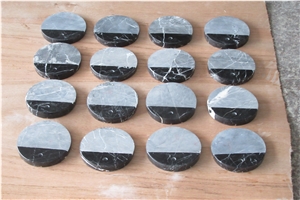 China Natural Stone Black Marble Lamp Base Handcraft Work Carved Gifts