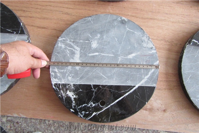 China Natural Stone Black Marble Lamp Base Handcraft Work Carved Gifts