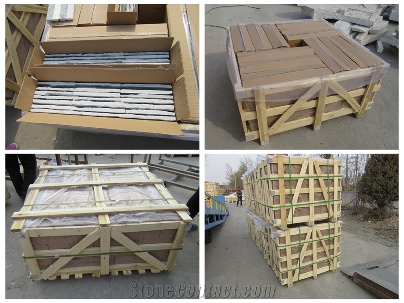 Grey Slate Split Face Ledge Stone Panels Slate Cultured Stone Veneer