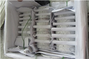 Natural Carrara White Marble Polished Lantern Base Handcraft Gift Work