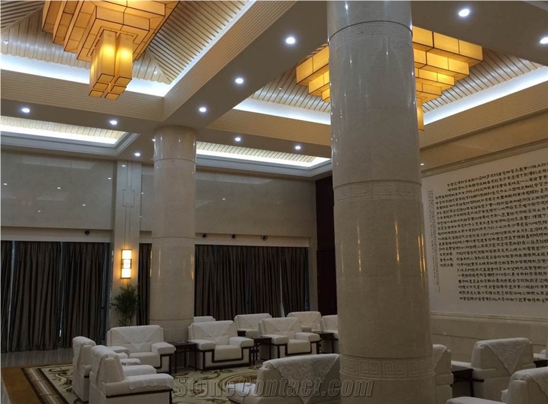 New Beige Marble Silver Line Beige Slab