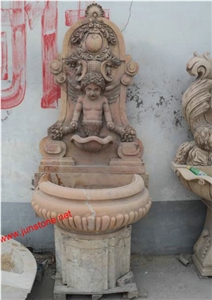 Beige Marble or Pink Marble Wall Fountain
