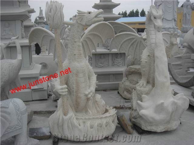 Grey Granite Animal Carving Dinosaur