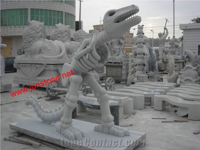 Grey Granite Animal Carving Dinosaur