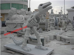 Grey Granite Animal Carving Dinosaur