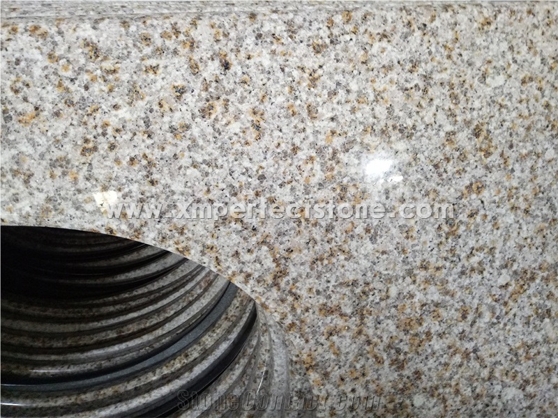 72"X22" Double Sink Yellow Granite Bathroom Vanity Top for Sale