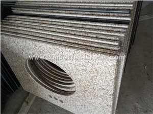 72"X22" Double Sink Yellow Granite Bathroom Vanity Top for Sale