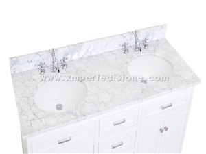 Carrara White Marble Countertops Bathroom Vanity Top