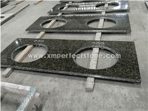 Double Sink Vanity Top Ubatuba Green Granite Vanity Top