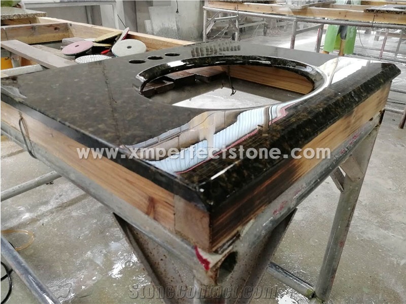 Double Sink Vanity Top Ubatuba Green Granite Vanity Top