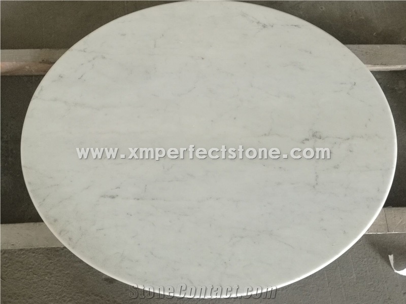 Italian Carrara White Marble Round Table,Bianco Carrara Marble Bar Top